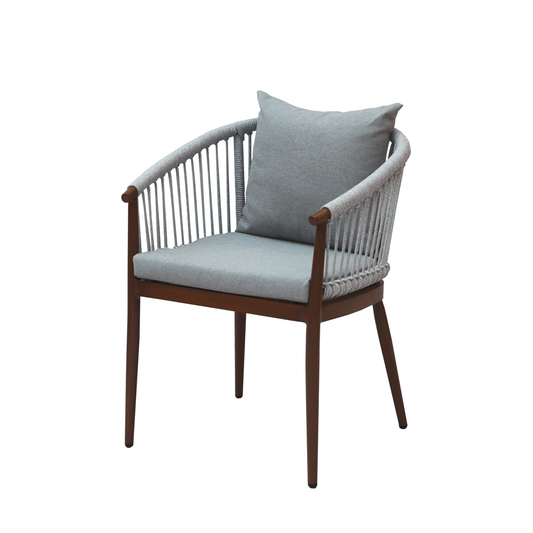 Aluminium & Rope Chair With Cushion Gray