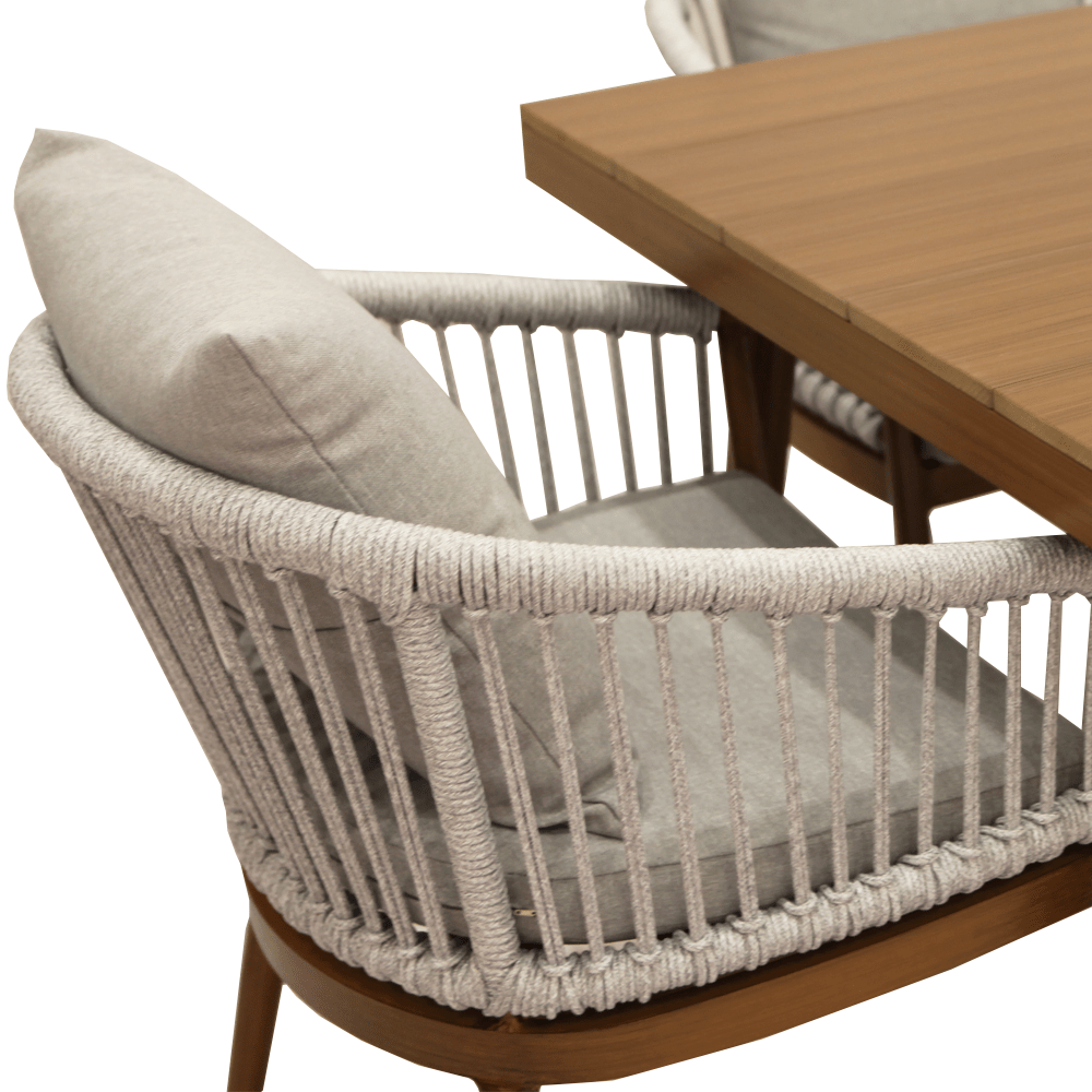 Aluminium & Rope Chair With Cushion Gray