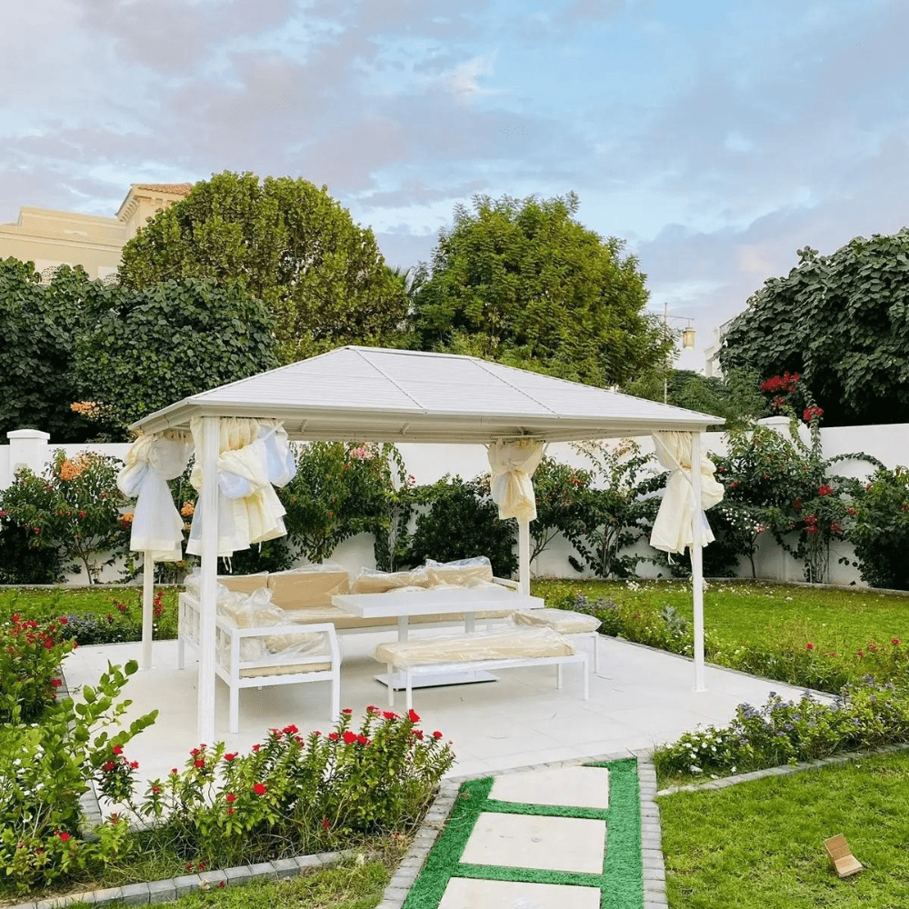 3x4m Rectangular Roof Aluminum Gazebo - White | Free installation