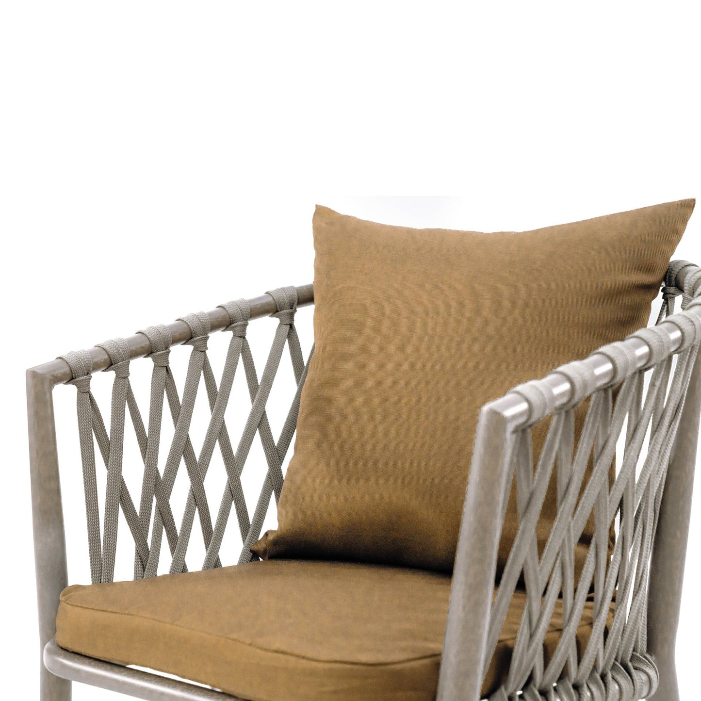 SunTuur Aluminium & Rope Chair With Cushion Brown