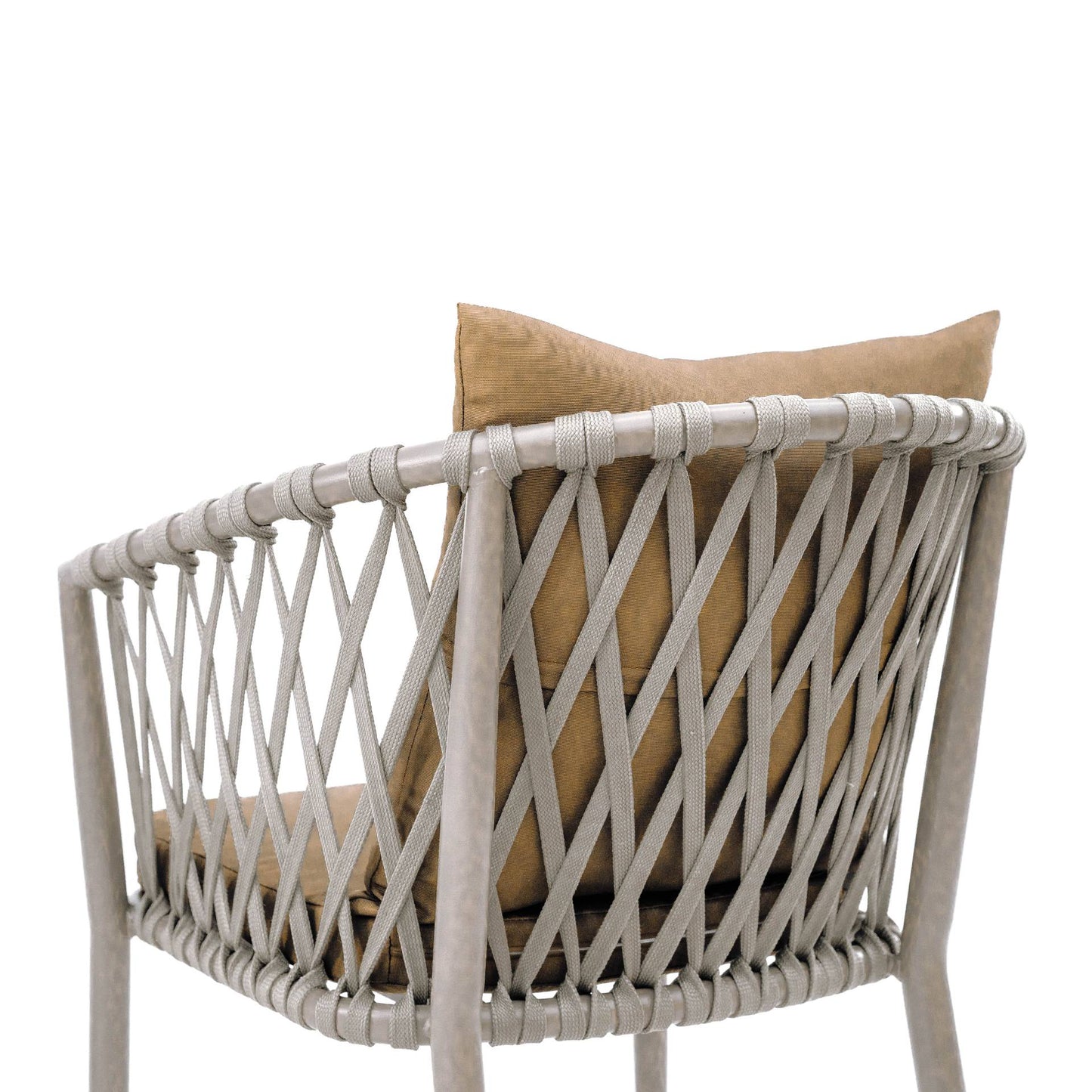 SunTuur Aluminium & Rope Chair With Cushion Brown