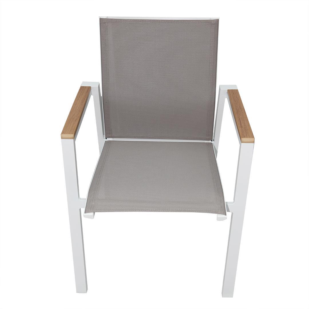 Aluminum Alloy Frame Polyester Back Dining Chairs