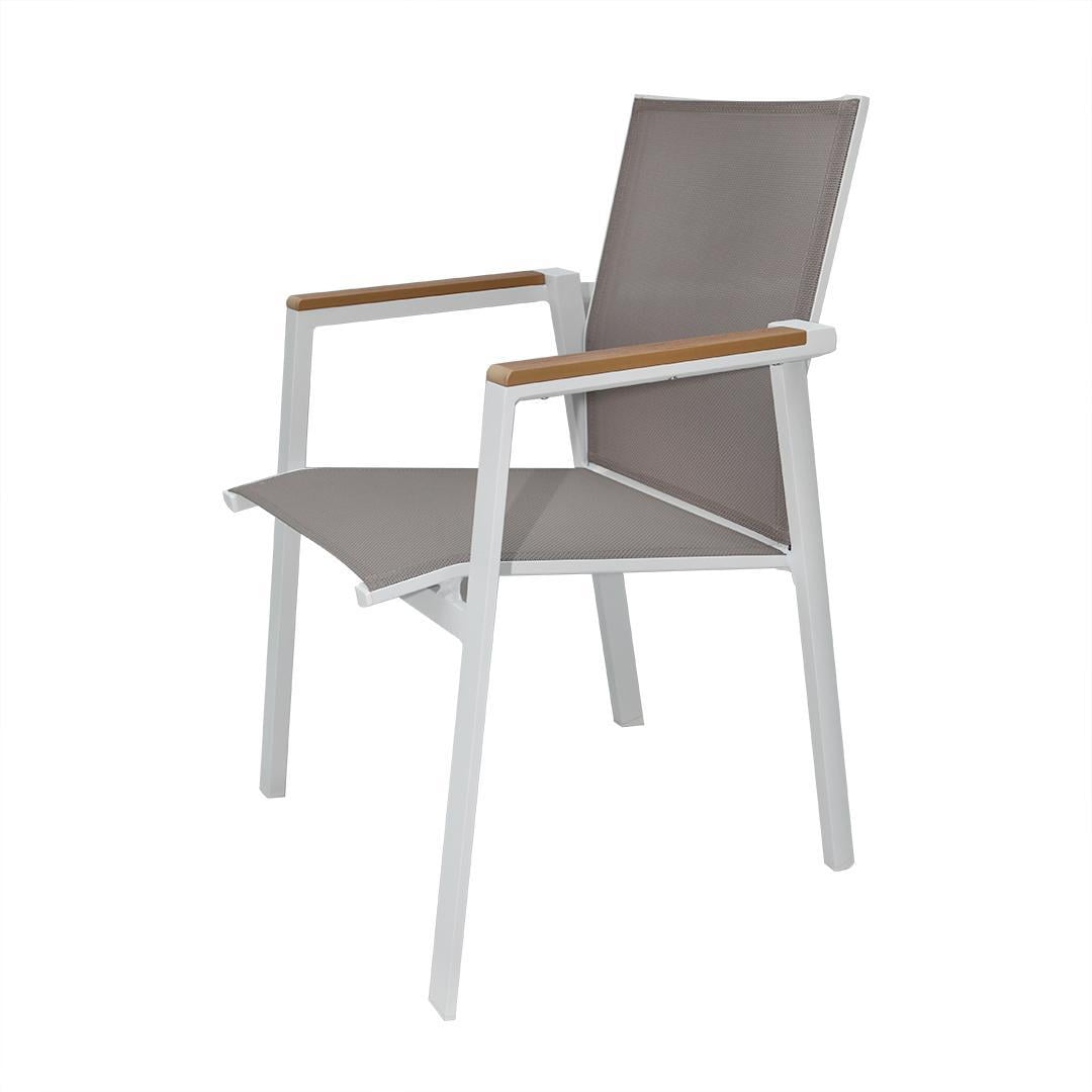 Aluminum Alloy Frame Polyester Back Dining Chairs