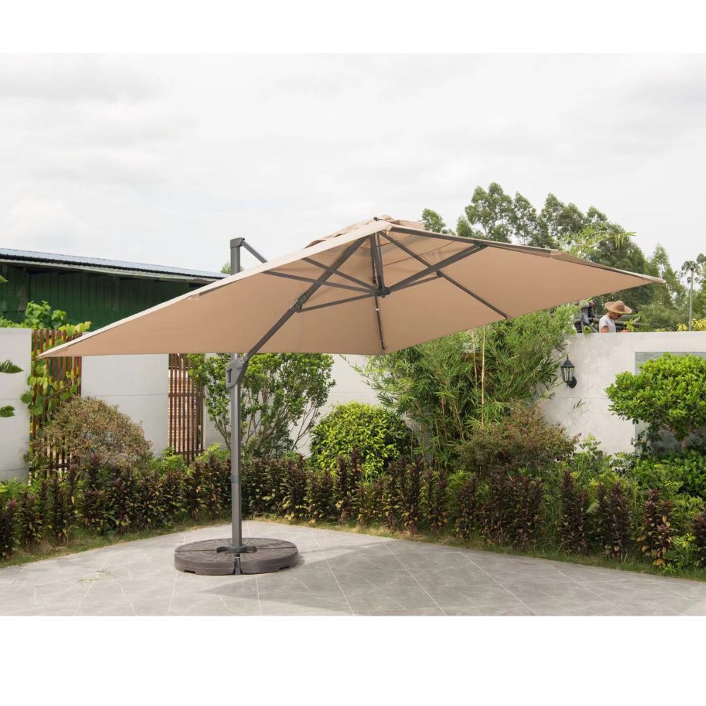 SunTuur 3*3  Meter Square Outdoor Umbrella Side Pole  Heavy Duty Cantilever Sunshade Parasol