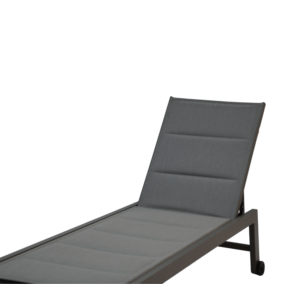 SunTuur Luxury Aluminum Frame Rope Design Sunbed with Polyester & Sponge - Durable Outdoor Lounger in Brown