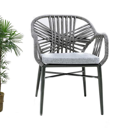 Aluminum Chair With Rope - Grey