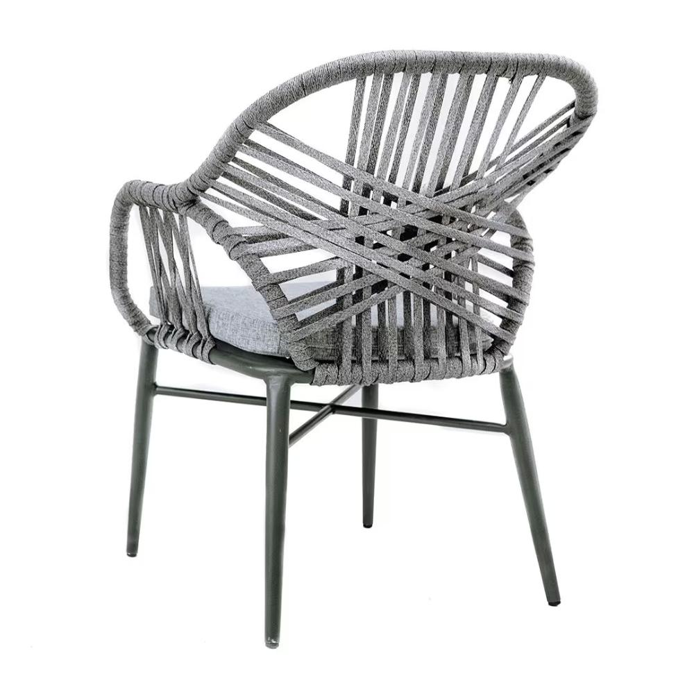 Aluminum Chair With Rope - Grey